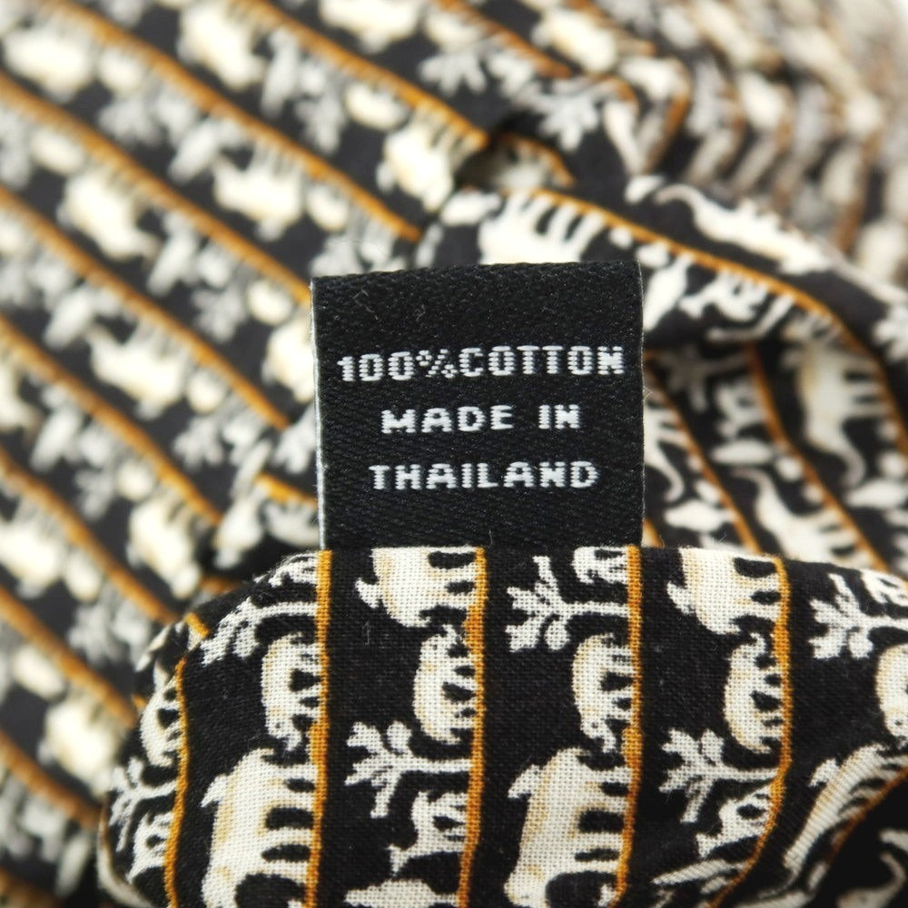 【中古】ジムトンプソン JIM THOMPSON コットン アニマル柄 プリント オープンカラー 半袖シャツ ブラック【サイズSS】【 状態ランクA 】【 メンズ 】