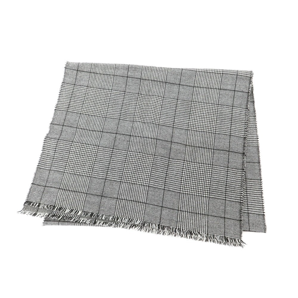 【中古】ジョンストンズ JOHNSTONS ウール グレンチェック ストール グレー【 状態ランクB 】【 ユニセックス 】