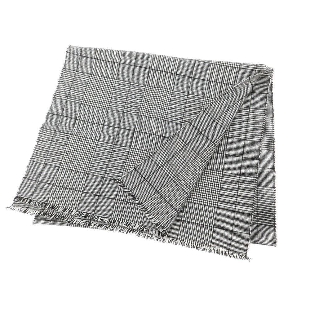 【中古】ジョンストンズ JOHNSTONS ウール グレンチェック ストール グレー【 状態ランクB 】【 ユニセックス 】