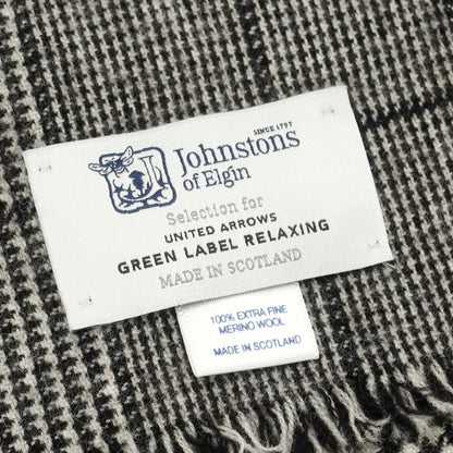 【中古】ジョンストンズ JOHNSTONS ウール グレンチェック ストール グレー【 状態ランクB 】【 ユニセックス 】