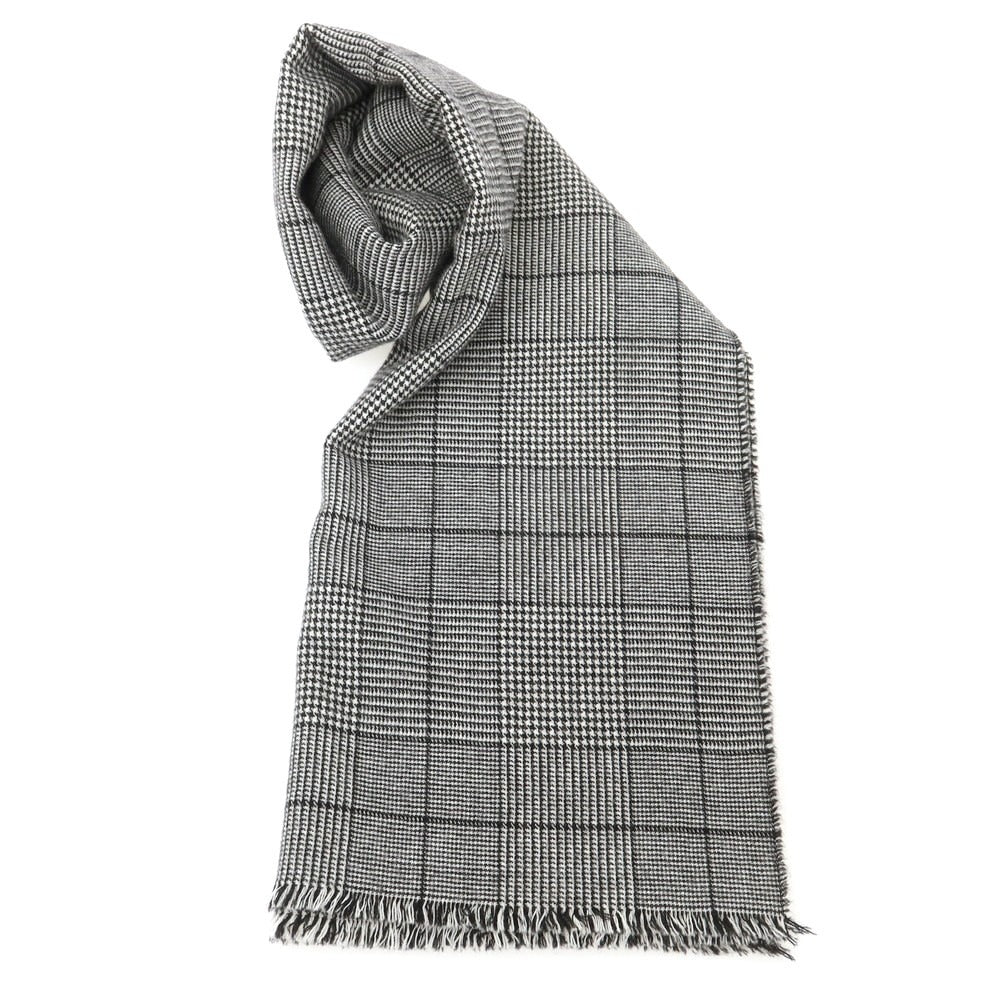 【中古】ジョンストンズ JOHNSTONS ウール グレンチェック ストール グレー【 状態ランクB 】【 ユニセックス 】