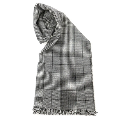【中古】ジョンストンズ JOHNSTONS ウール グレンチェック ストール グレー【 状態ランクB 】【 ユニセックス 】