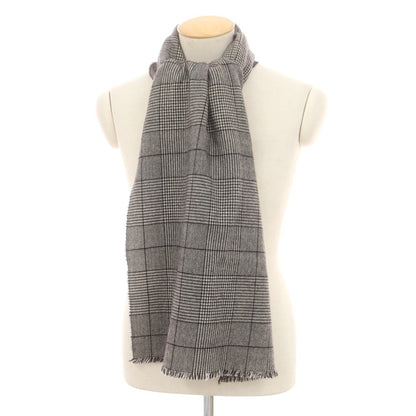【中古】ジョンストンズ JOHNSTONS ウール グレンチェック ストール グレー【 状態ランクB 】【 ユニセックス 】