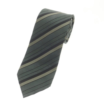 【中古】ダーバン D’URBAN シルク ストライプ柄ネクタイ グリーンxブラック【 状態ランクB 】【 メンズ 】