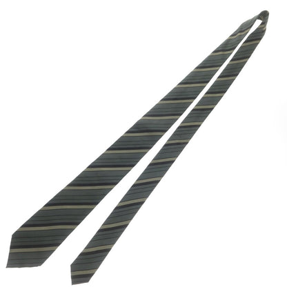 【中古】ダーバン D’URBAN シルク ストライプ柄ネクタイ グリーンxブラック【 状態ランクB 】【 メンズ 】