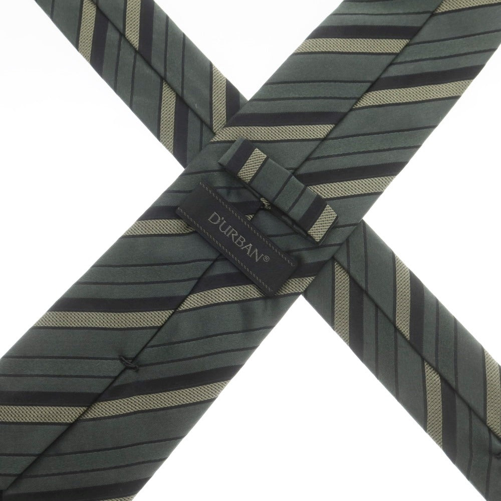 【中古】ダーバン D’URBAN シルク ストライプ柄ネクタイ グリーンxブラック【 状態ランクB 】【 メンズ 】