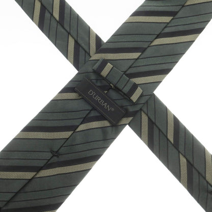 【中古】ダーバン D’URBAN シルク ストライプ柄ネクタイ グリーンxブラック【 状態ランクB 】【 メンズ 】