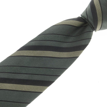 【中古】ダーバン D’URBAN シルク ストライプ柄ネクタイ グリーンxブラック【 状態ランクB 】【 メンズ 】