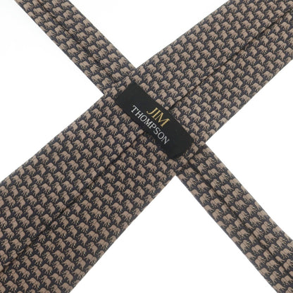 【中古】ジムトンプソン JIM THOMPSON シルク エレファント プリント ネクタイ ネイビーxブラウン【 状態ランクA 】【 メンズ 】