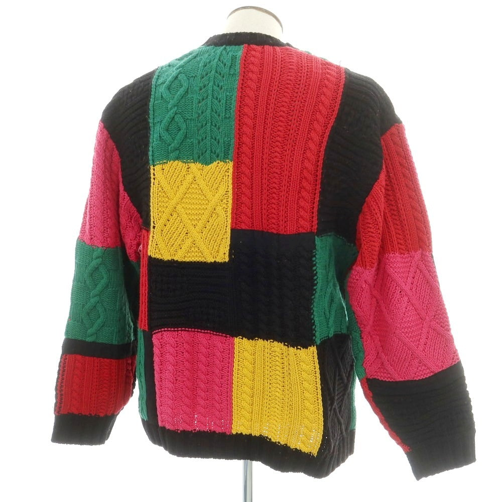 【中古】シュプリーム Supreme 2023年秋冬 Patchwork Cable Knit Cardigan カーディガン マルチカラー【 L 】【 状態ランクC 】【 メンズ 】