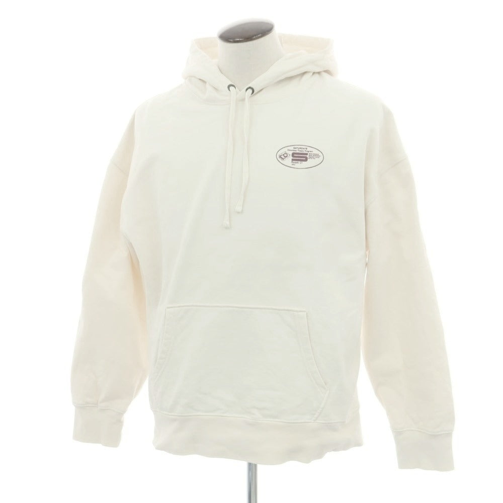 【中古】サタデーズ ニューヨークシティ Saturdays NYC コットン プルオーバー パーカー アイボリー【サイズL】【 状態ランクC 】【 メンズ 】[CPD]