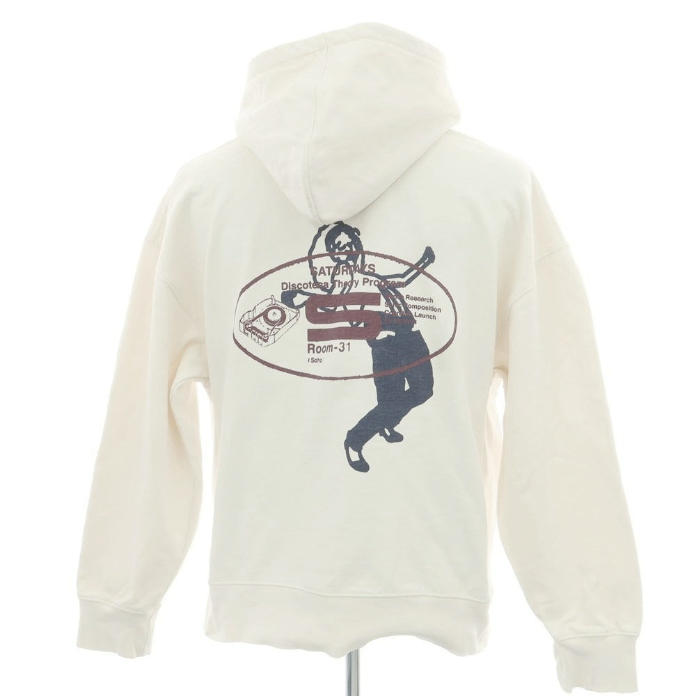 【中古】サタデーズ ニューヨークシティ Saturdays NYC コットン プルオーバー パーカー アイボリー【 L 】【 状態ランクC 】【 メンズ 】