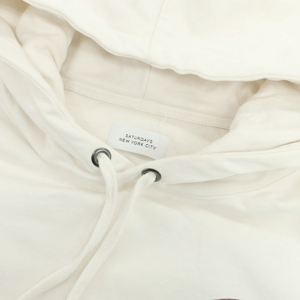 【中古】サタデーズ ニューヨークシティ Saturdays NYC コットン プルオーバー パーカー アイボリー【 L 】【 状態ランクC 】【 メンズ 】