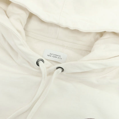 【中古】サタデーズ ニューヨークシティ Saturdays NYC コットン プルオーバー パーカー アイボリー【 L 】【 状態ランクC 】【 メンズ 】