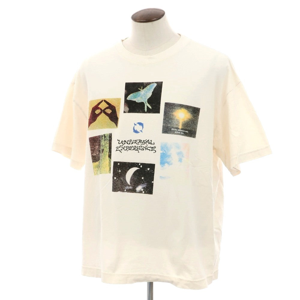 【中古】エクストラバイタミンズ Extra Vitamins コットン クルーネック 半袖Ｔシャツ オフホワイト【サイズXL】【 状態ランクB 】【 メンズ 】