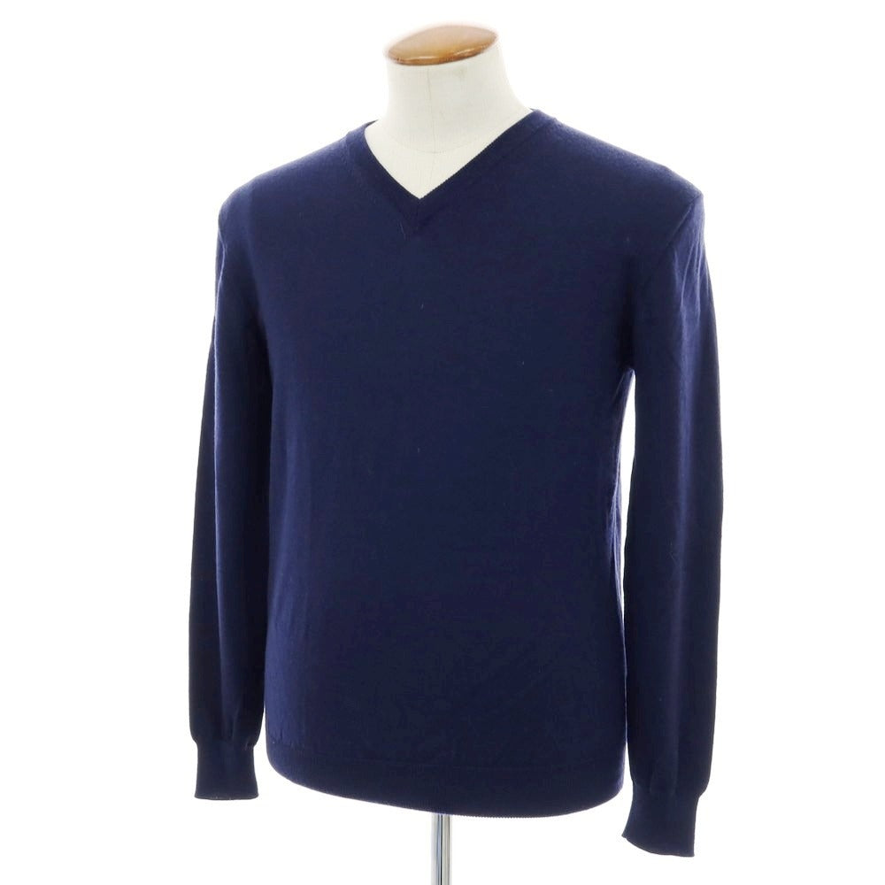 【中古】クルチアーニ CRUCIANI ハイゲージウール Vネックニット ネイビー【 48 】【 状態ランクB 】【 メンズ 】