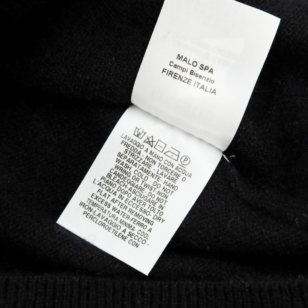 【中古】マーロ Malo ハイゲージカシミヤ タートルネックニット ブラック【 S 】【 状態ランクB 】【 メンズ 】