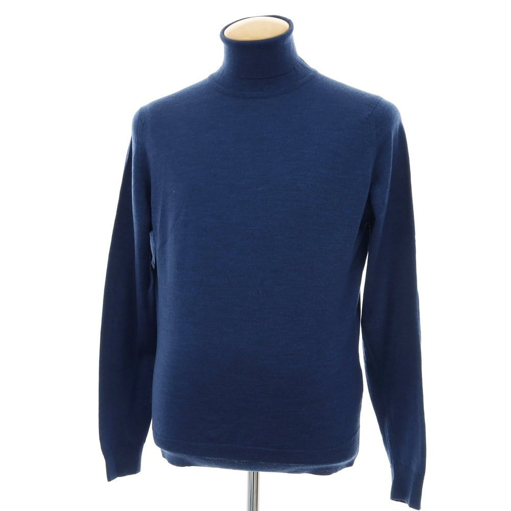 【中古】ジョンスメドレー JOHN SMEDLEY ハイゲージウール タートルネックニット ダークブルー系【 M 】【 状態ランクB 】【 メンズ 】
