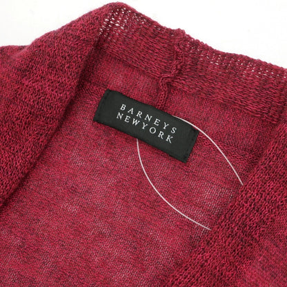 【中古】バーニーズニューヨーク BARNEYS NEWYORK リネンウール ボタンレス カーディガン ワインレッド【サイズM】【 状態ランクB 】【 メンズ 】