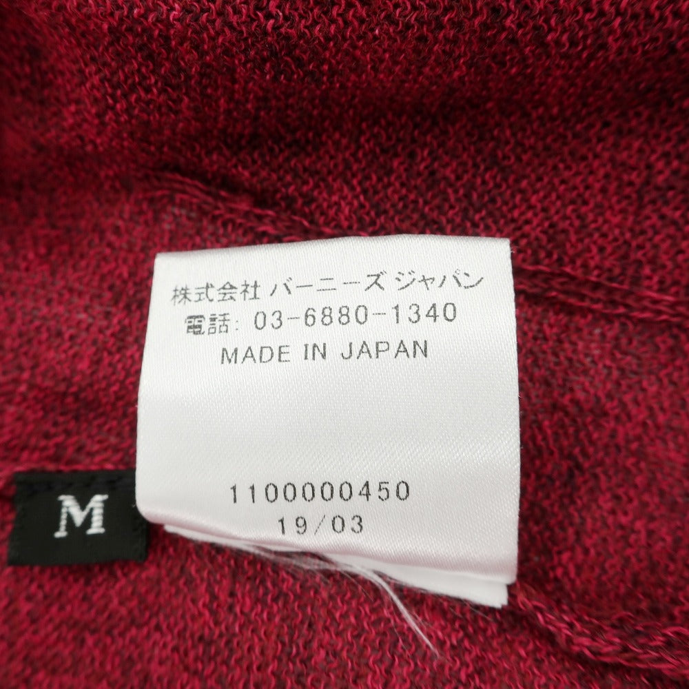 【中古】バーニーズニューヨーク BARNEYS NEWYORK リネンウール ボタンレス カーディガン ワインレッド【サイズM】【 状態ランクB 】【 メンズ 】