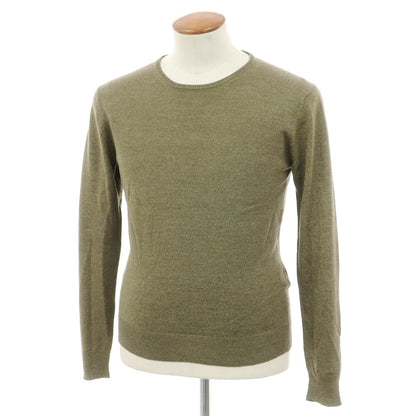 【中古】トゥモローランド TOMORROWLAND tricot ハイゲージ シルク クルーネック プルオーバーニット オリーブカーキ【サイズM】【 状態ランクB 】【 メンズ 】
