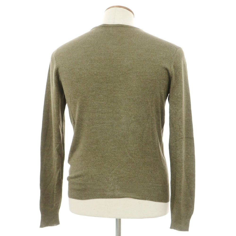 【中古】トゥモローランド TOMORROWLAND tricot ハイゲージ シルク クルーネック プルオーバーニット オリーブカーキ【サイズM】【 状態ランクB 】【 メンズ 】