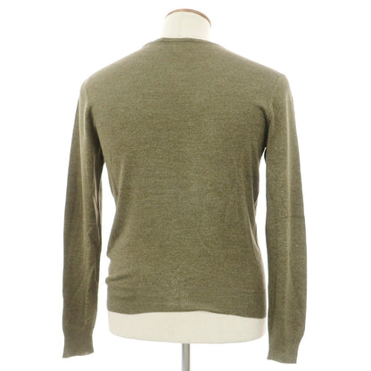 【中古】トゥモローランド TOMORROWLAND tricot ハイゲージ シルク クルーネック プルオーバーニット オリーブカーキ【サイズM】【 状態ランクB 】【 メンズ 】