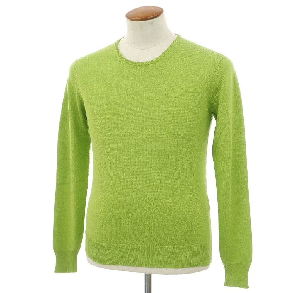 【中古】トゥモローランド TOMORROWLAND tricot ハイゲージ シルク クルーネック プルオーバーニット ライトグリーン【サイズM】【 状態ランクB 】【 メンズ 】