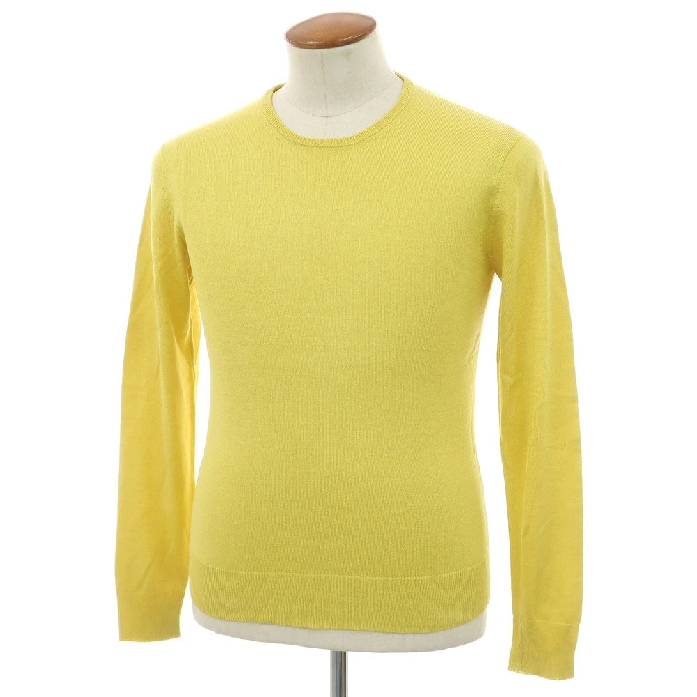 【中古】トゥモローランド TOMORROWLAND tricot ハイゲージ シルク クルーネック プルオーバーニット イエロー【サイズM】【 状態ランクB 】【 メンズ 】