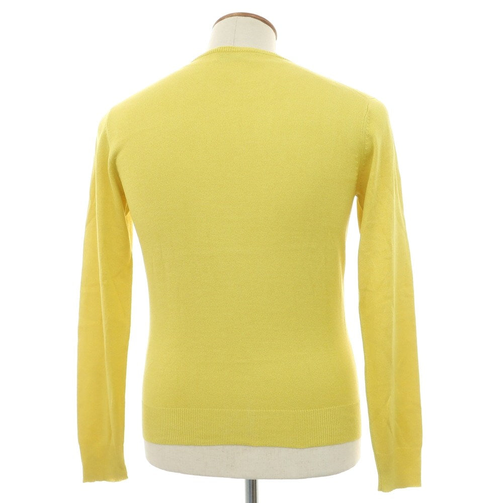 【中古】トゥモローランド TOMORROWLAND tricot ハイゲージ シルク クルーネック プルオーバーニット イエロー【サイズM】【 状態ランクB 】【 メンズ 】