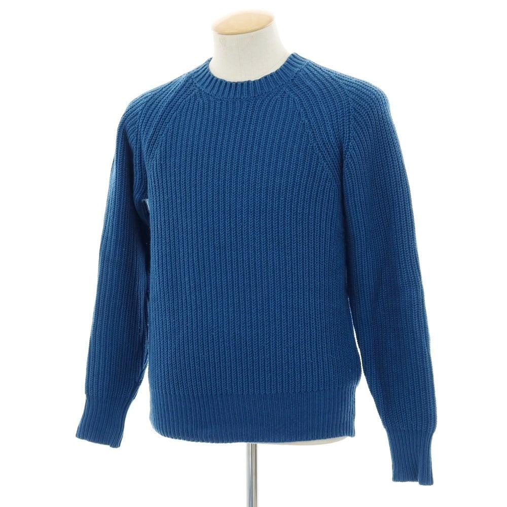 【中古】トゥモローランド TOMORROWLAND ミドルゲージカシミヤシルク プルオーバーニット ブルー系【 M 】【 状態ランクC 】【 メンズ 】
