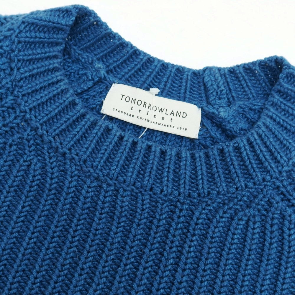 【中古】トゥモローランド TOMORROWLAND ミドルゲージカシミヤシルク プルオーバーニット ブルー系【 M 】【 状態ランクC 】【 メンズ 】
