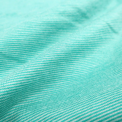 【中古】グランサッソ GRAN SASSO コットン マイクロボーダー クルーネック 半袖Ｔシャツ ブルーグリーン【サイズ48】【 状態ランクC 】【 メンズ 】