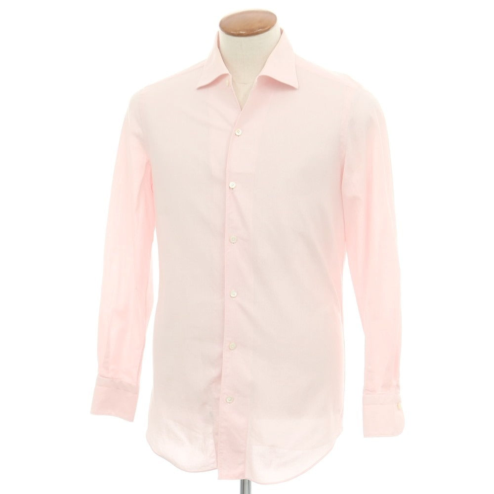 【中古】フィナモレ Finamore コットン ワイドカラー ドレスシャツ ピンク【 39 】【 状態ランクC 】【 メンズ 】