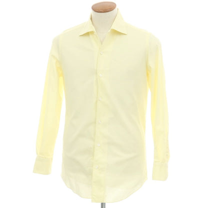 【中古】フィナモレ Finamore コットン ワイドカラー ドレスシャツ ライトイエロー【 39 】【 状態ランクC 】【 メンズ 】