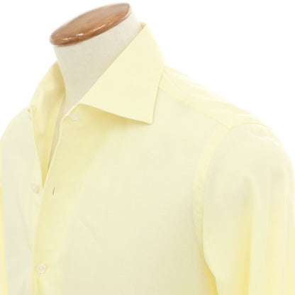 【中古】フィナモレ Finamore コットン ワイドカラー ドレスシャツ ライトイエロー【 39 】【 状態ランクC 】【 メンズ 】