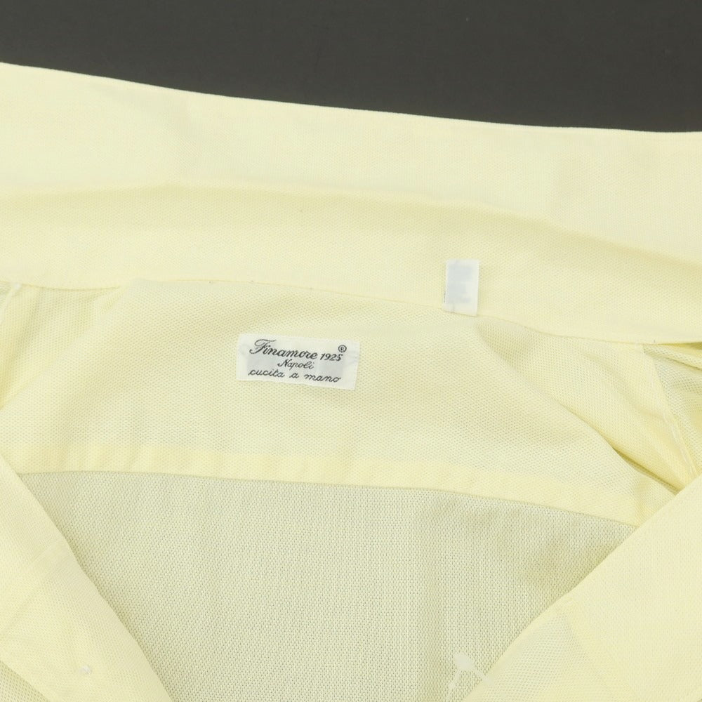 【中古】フィナモレ Finamore コットン ワイドカラー ドレスシャツ ライトイエロー【 39 】【 状態ランクC 】【 メンズ 】