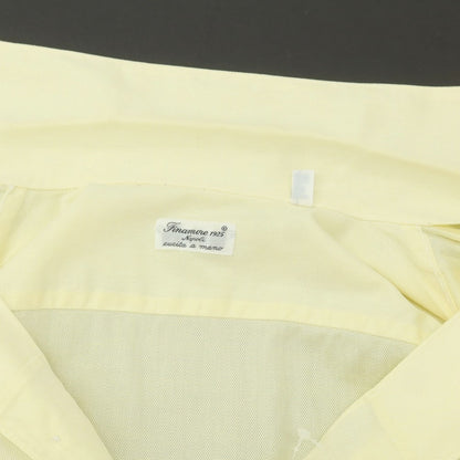 【中古】フィナモレ Finamore コットン ワイドカラー ドレスシャツ ライトイエロー【 39 】【 状態ランクC 】【 メンズ 】