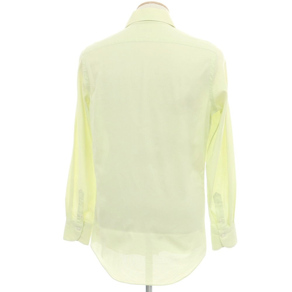【中古】フィナモレ Finamore コットン ワイドカラー ドレスシャツ ライトグリーン【 38 】【 状態ランクC 】【 メンズ 】