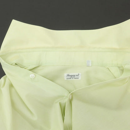 【中古】フィナモレ Finamore コットン ワイドカラー ドレスシャツ ライトグリーン【 38 】【 状態ランクC 】【 メンズ 】