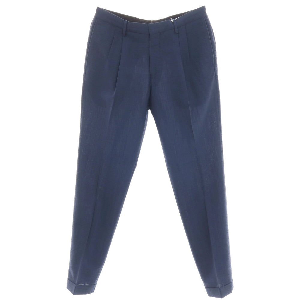 【中古】トゥモローランド TOMORROWLAND PILGRIM ウールポリエステルポリウレタン サッカー調 カジュアルスラックスパンツ ライトネイビー【サイズ46】【 状態ランクB 】【 メンズ 】