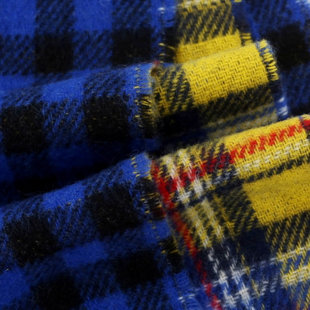 【中古】ポロ ラルフローレン Polo Ralph Lauren リバーシブル ウールナイロン チェック マフラー ブルーxブラック【 状態ランクB 】【 メンズ 】 [BPD]