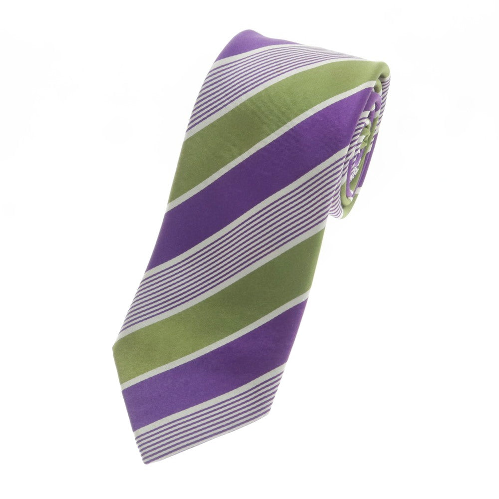 【中古】シーワード＆ スターン seaward&amp;stearn シルク ストライプ柄ネクタイ パープルxホワイト【 状態ランクB 】【 メンズ 】