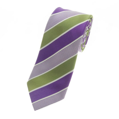 【中古】シーワード＆ スターン seaward&amp;stearn シルク ストライプ柄ネクタイ パープルxホワイト【 状態ランクB 】【 メンズ 】