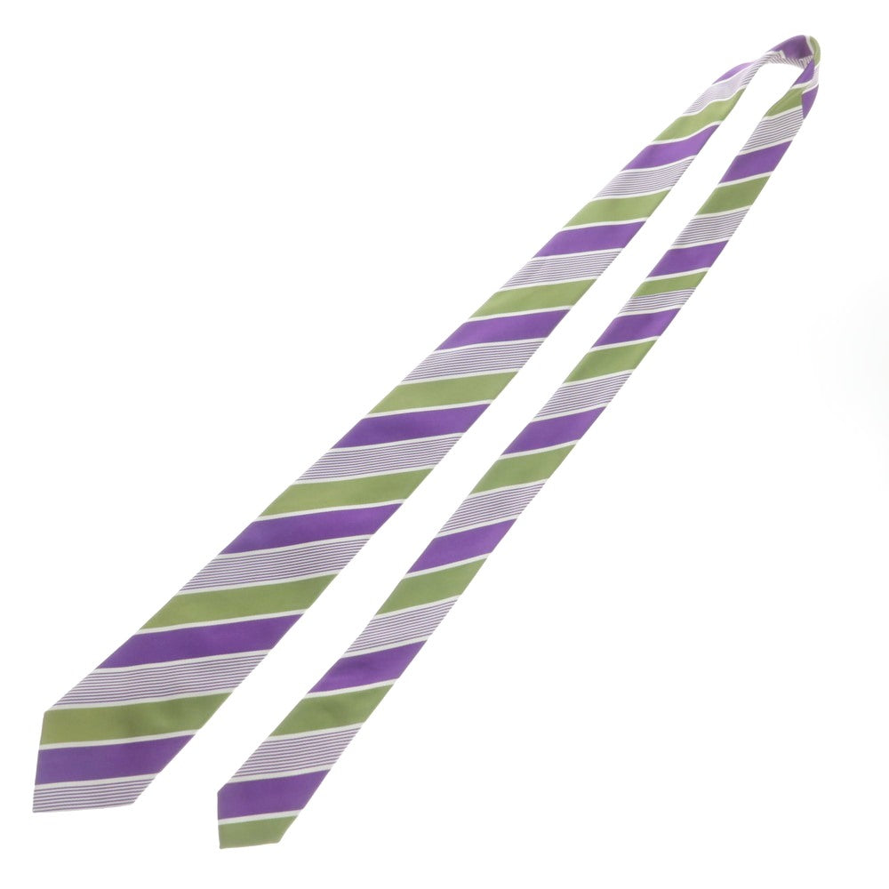 【中古】シーワード＆ スターン seaward&amp;stearn シルク ストライプ柄ネクタイ パープルxホワイト【 状態ランクB 】【 メンズ 】