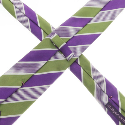 【中古】シーワード＆ スターン seaward&amp;stearn シルク ストライプ柄ネクタイ パープルxホワイト【 状態ランクB 】【 メンズ 】
