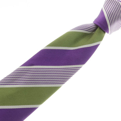 【中古】シーワード＆ スターン seaward&amp;stearn シルク ストライプ柄ネクタイ パープルxホワイト【 状態ランクB 】【 メンズ 】