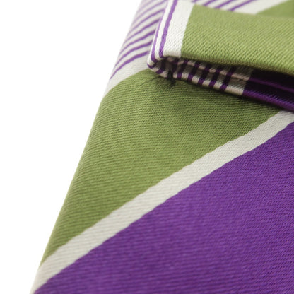 【中古】シーワード＆ スターン seaward&amp;stearn シルク ストライプ柄ネクタイ パープルxホワイト【 状態ランクB 】【 メンズ 】