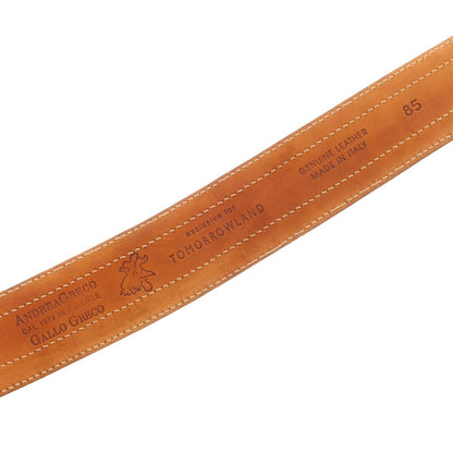 【中古】アンドレアグレコ ANDREA GRECO TOMORROWLAND別注 スエード レザー ベルト ブラウンxシルバー【 85 】【 状態ランクC 】【 メンズ 】