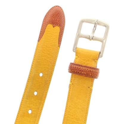 【中古】アンドレアグレコ ANDREA GRECO ESTNATION別注 レザー ベルト イエローxシルバー【 85 】【 状態ランクC 】【 メンズ 】